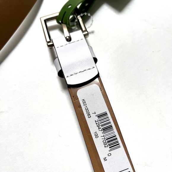 NWT Original KATE SPADE Studded Belt Leather Off White Size M Gold main image 5